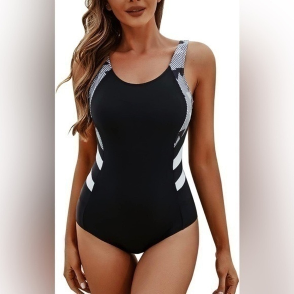 One Piece Athletic Swimsuit Racerback Sports Training Bathing Suit sz XL